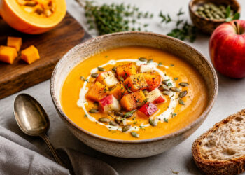 Creamy Roasted Butternut Squash and Apple Soup