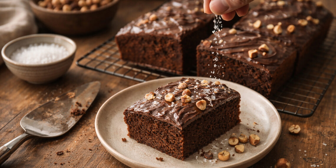 Chocolate Hazelnut Olive Oil Cake with Sea Salt