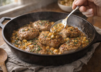 Pan Seared Pork Medallions with Mustard Apple Pan Sauce