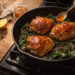 Pan-Roasted Chicken Thighs with Apricot Glaze and Greens