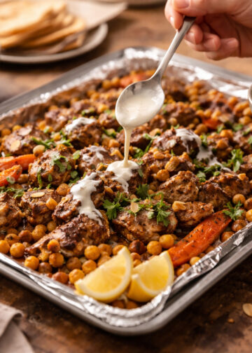 Sheet-Pan Moroccan-Spiced Lamb with Roasted Carrots and Chickpeas
