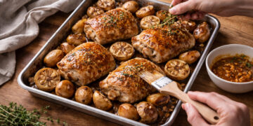 Roasted Garlic Chicken with Maple Dijon Glaze