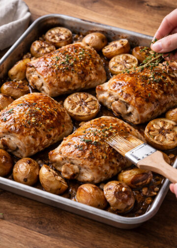 Roasted Garlic Chicken with Maple Dijon Glaze