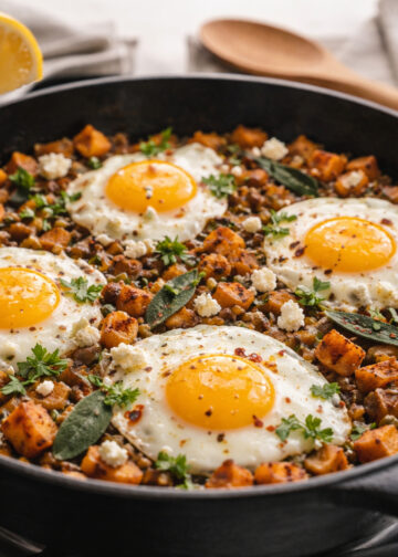 Sweet Potato and Sage Breakfast Hash with Fried Eggs