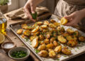 Crispy Lemon-Parsley Roasted Fingerling Potatoes with Garlic