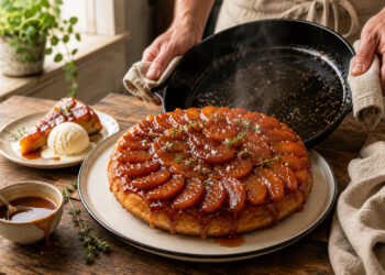 Salted Caramel Apple Tarte Tatin with Thyme