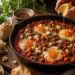 Smoky Paprika Shakshuka with Crispy Chickpea Croutons