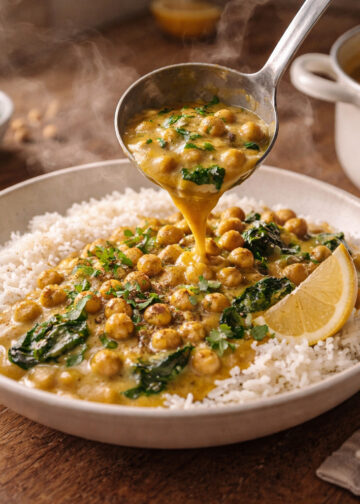 Creamy Coconut Turmeric Chickpea and Spinach Stew