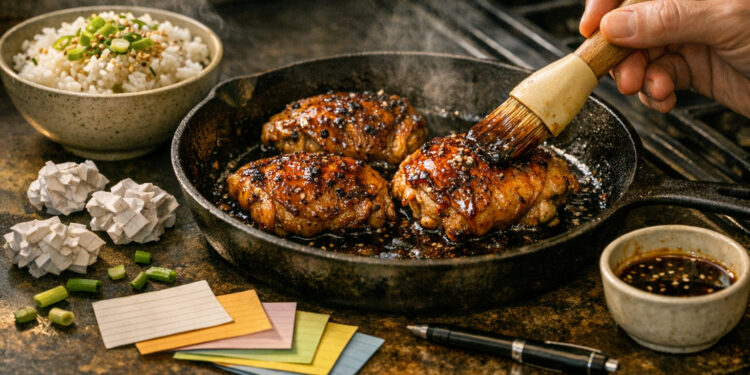 Crispy Honey-Soy Glazed Chicken with Sesame Rice