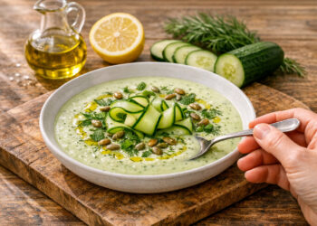 Chilled Cucumber Yogurt Soup with Dill and Mint