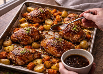 Maple-Soy Glazed Chicken with Carrot and Potato Roast