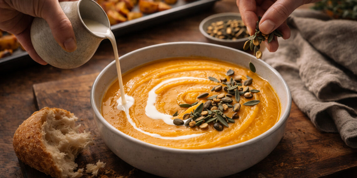 Creamy Roasted Butternut Squash and Apple Soup