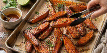Maple-Lime Glazed Sweet Potato Wedges with Smoked Paprika