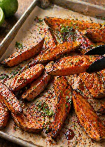 Maple-Lime Glazed Sweet Potato Wedges with Smoked Paprika