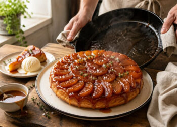 Salted Caramel Apple Tarte Tatin with Thyme