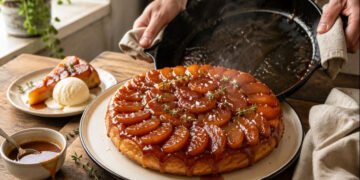 Salted Caramel Apple Tarte Tatin with Thyme