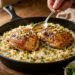 Crispy Skillet Chicken with Lemon Herb Risotto