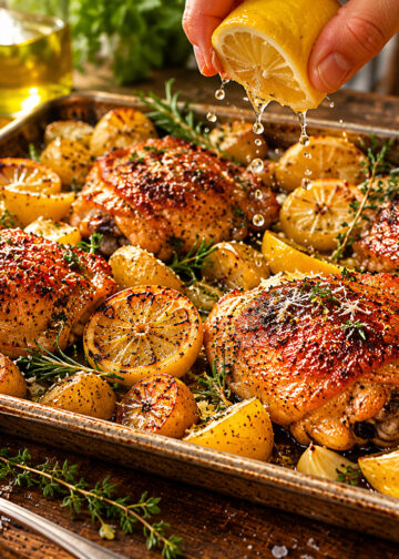 Rustic Garlic-Herb Chicken with Crispy Lemon Potatoes