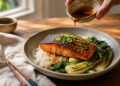 Maple-Miso Glazed Salmon with Sesame Bok Choy