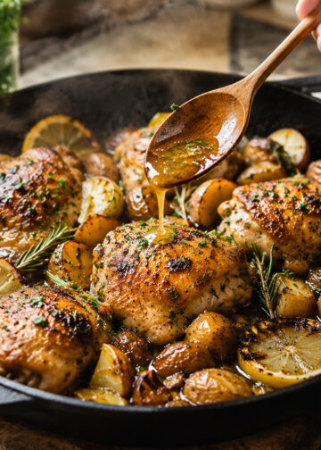 Pan-Seared Rosemary Chicken with Honeyed Baby Potatoes