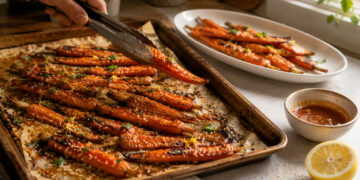 Oven-Browned Harissa Honey Carrots with Toasted Sesame