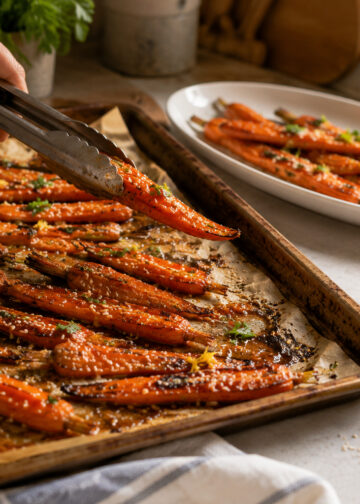 Oven-Browned Harissa Honey Carrots with Toasted Sesame