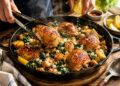 Pan-Roasted Chicken with Spinach, Feta, and Potatoes