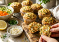Carrot Zucchini Breakfast Muffins with Feta Crumble