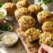 Carrot Zucchini Breakfast Muffins with Feta Crumble