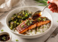 Honey-Soy Glazed Salmon with Charred Broccoli and Rice