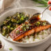 Honey-Soy Glazed Salmon with Charred Broccoli and Rice