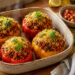 Herbed Quinoa Stuffed Peppers with Smoky Tomato Ragout
