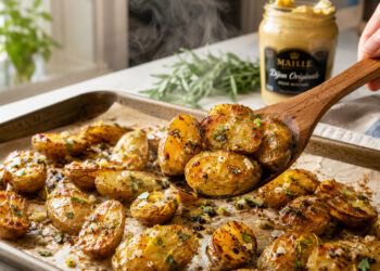 Crispy Dijon-Roasted Fingerling Potatoes with Tarragon