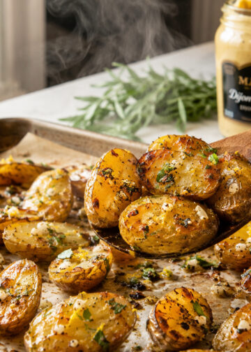 Crispy Dijon-Roasted Fingerling Potatoes with Tarragon