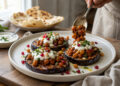 Roasted Eggplant Steaks with Spiced Chickpea Ragout and Yogurt