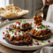 Roasted Eggplant Steaks with Spiced Chickpea Ragout and Yogurt