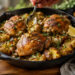 Garlic Tarragon Chicken with Smashed Mustard Potatoes