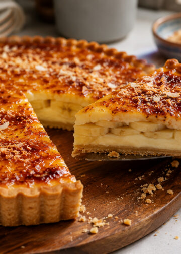 Burnt Sugar Banana Cream Tart with Coconut Crumble