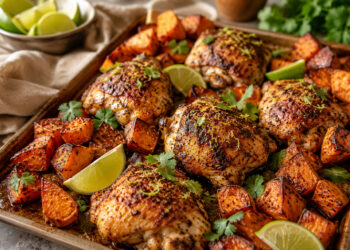 Cumin-Lime Roasted Chicken with Crispy Sweet Potatoes
