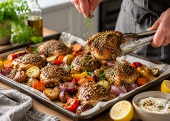 Sheet-Pan Za’atar Chicken with Roasted Vegetable Medley