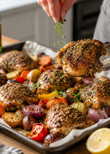 Sheet-Pan Za’atar Chicken with Roasted Vegetable Medley