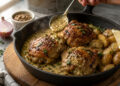Pan-Roasted Chicken with Shallot Mustard Cream and Herbs