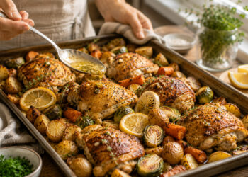 Pan-Seared Lemon Herb Chicken with Roasted Vegetables