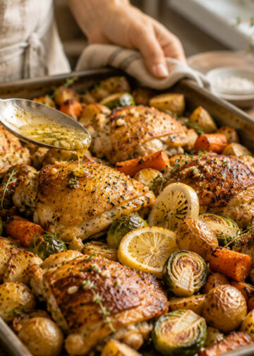 Pan-Seared Lemon Herb Chicken with Roasted Vegetables