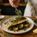 Pan-Seared Sea Bass with Olive-Caper Gremolata