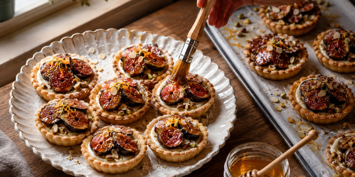 Roasted Fig Mascarpone Tartlets with Honeyed Citrus Glaze