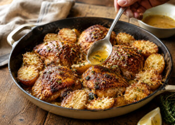 Smoky Paprika Chicken with Crispy Parmesan Potatoes