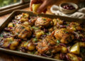 Mediterranean Lemon-Olive Chicken with Crispy Smashed Potatoes