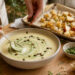Roasted Kohlrabi and Apple Soup with Tarragon Cream