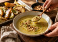 Warm Pear and Roasted Fennel Soup with Hazelnuts
